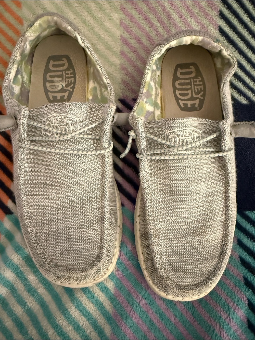 Hey Dude Wendy Lightweight Silver Casual Slip-On Shoes